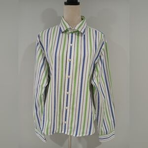 Polo Ralph Lauren Stanton Custom Fit Button Up Shirt Striped XL Reworked Cropped